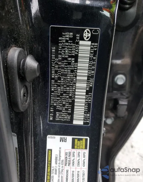 2021 Toyota Corolla Le from USA, damaged, VIN 5YFEPMAEXMP154486